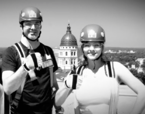 Adventure seekers rappel 13-story Topeka building