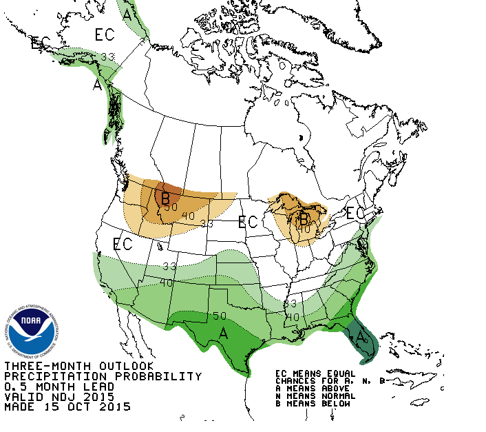 The US looks pretty wet this winter