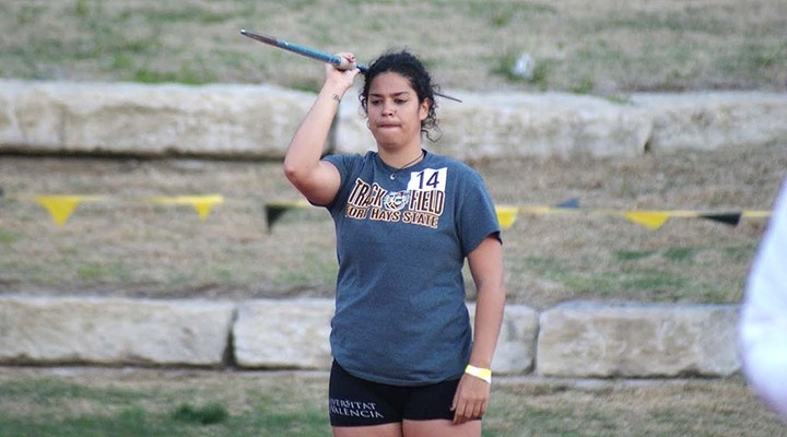 Lopez sets new school record in javelin at Kansas Relays