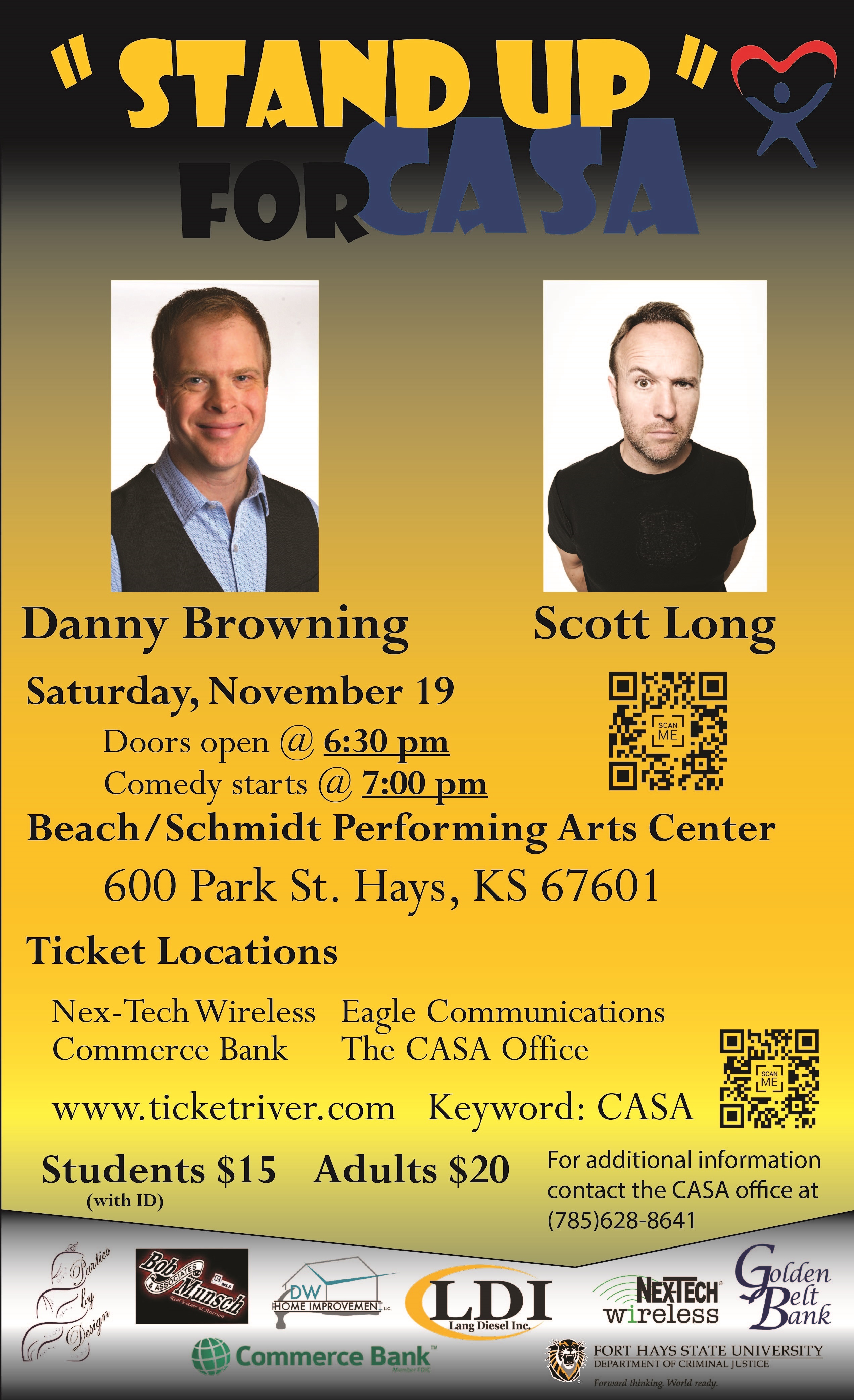 Comedians set to perform in Hays for ‘Stand Up’ For CASA event