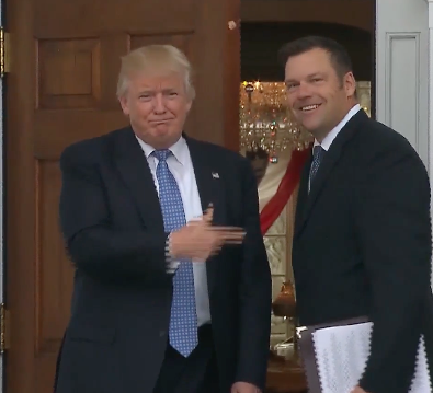 Trump, Kan. Secretary of State Kobach talk border security