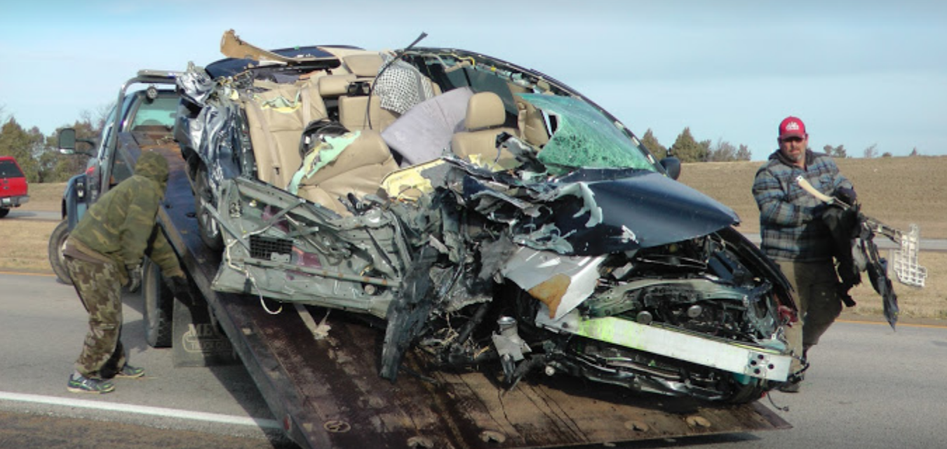 1 ejected, 2 hospitalized after Lexus hits semi’s trailer on I-70 in Russell Co.
