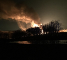 Crews fight fire after a gas pipeline ruptured near KCI