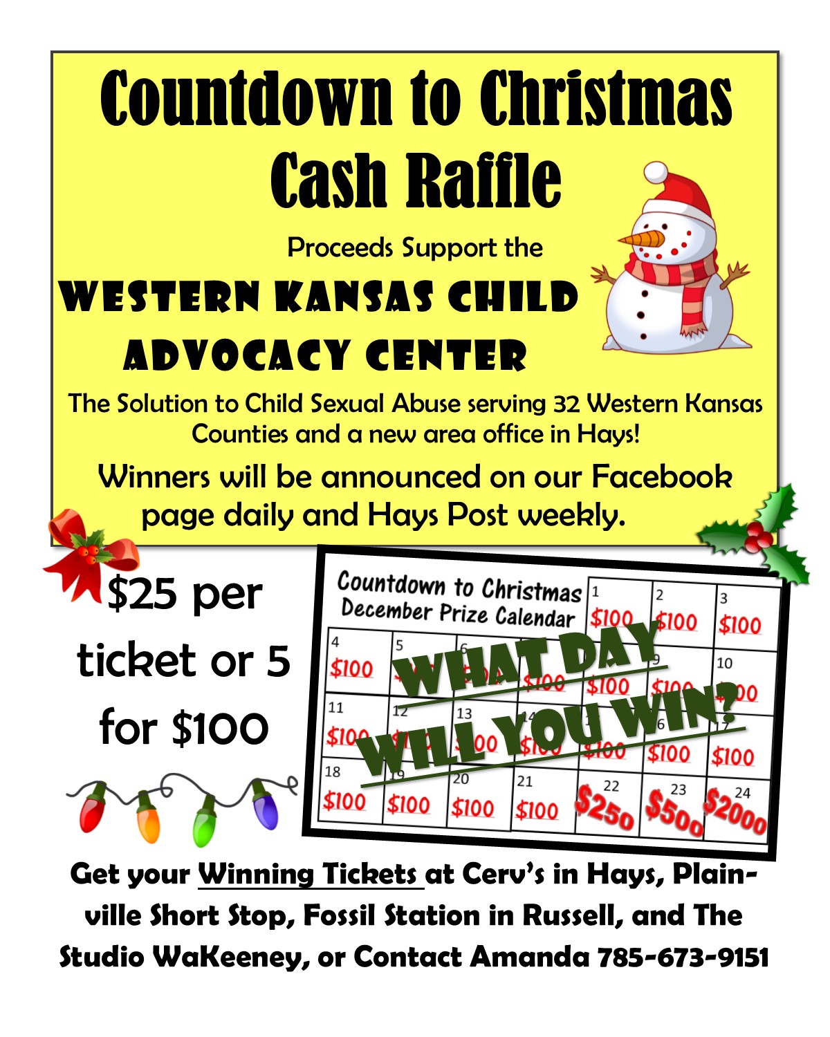 Group raises money through Countdown to Christmas Cash Raffle