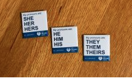 KU libraries offer students gender pronoun pins