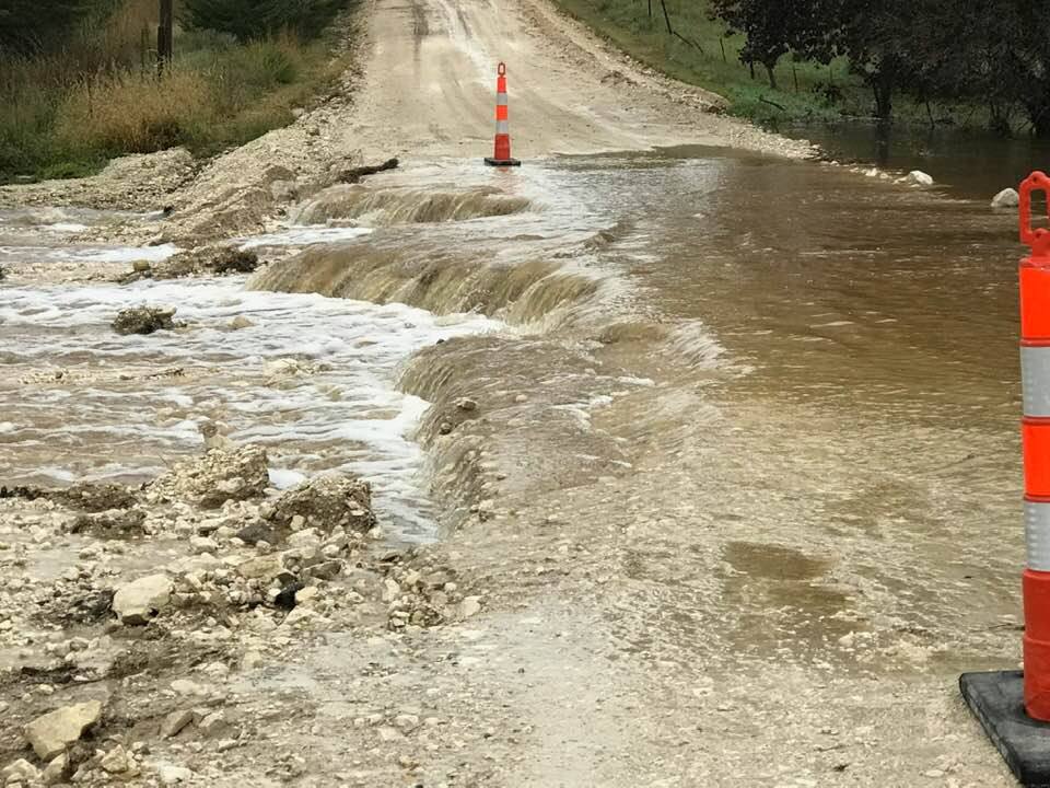 Rain forces road closures in Ellis Co.