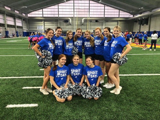 TMP-M cheerleaders dance at KU football game